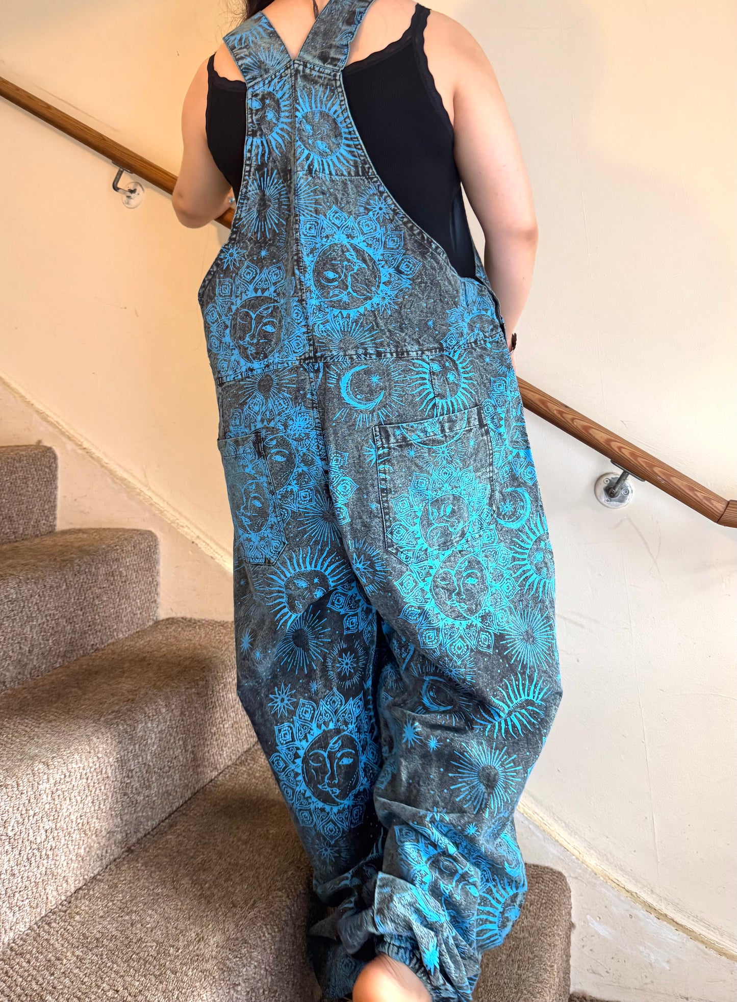 Boho Cosmic Print Dungarees Womenswear Adjustable
Bohemian Breathable Everyday Fabric Fashion