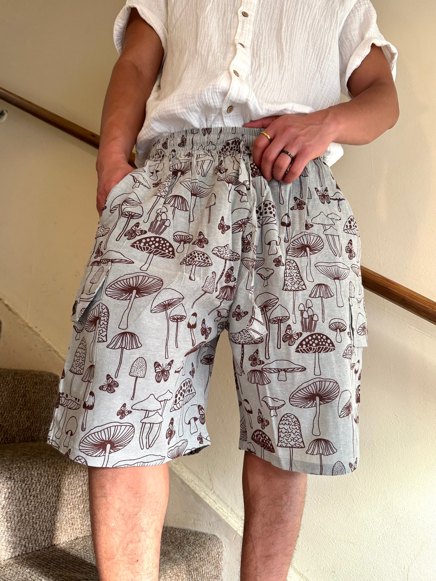 Handmade Cotton Mushroom Shorts πβ¨ β Unisex, Β£13.27