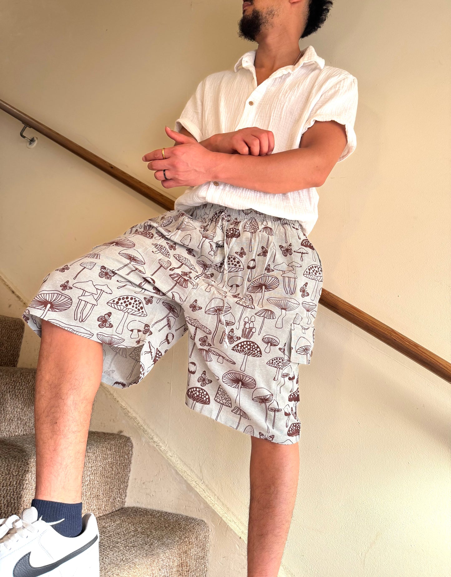 Handmade Cotton Mushroom Shorts πβ¨ β Unisex, Β£13.27