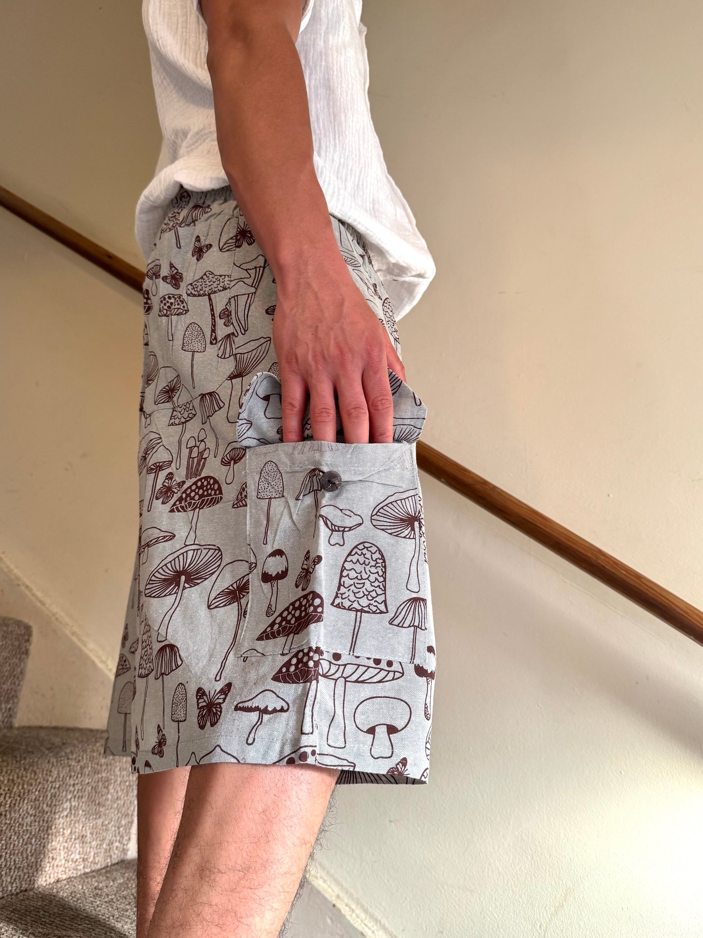 Handmade Cotton Mushroom Shorts πβ¨ β Unisex, Β£13.27
