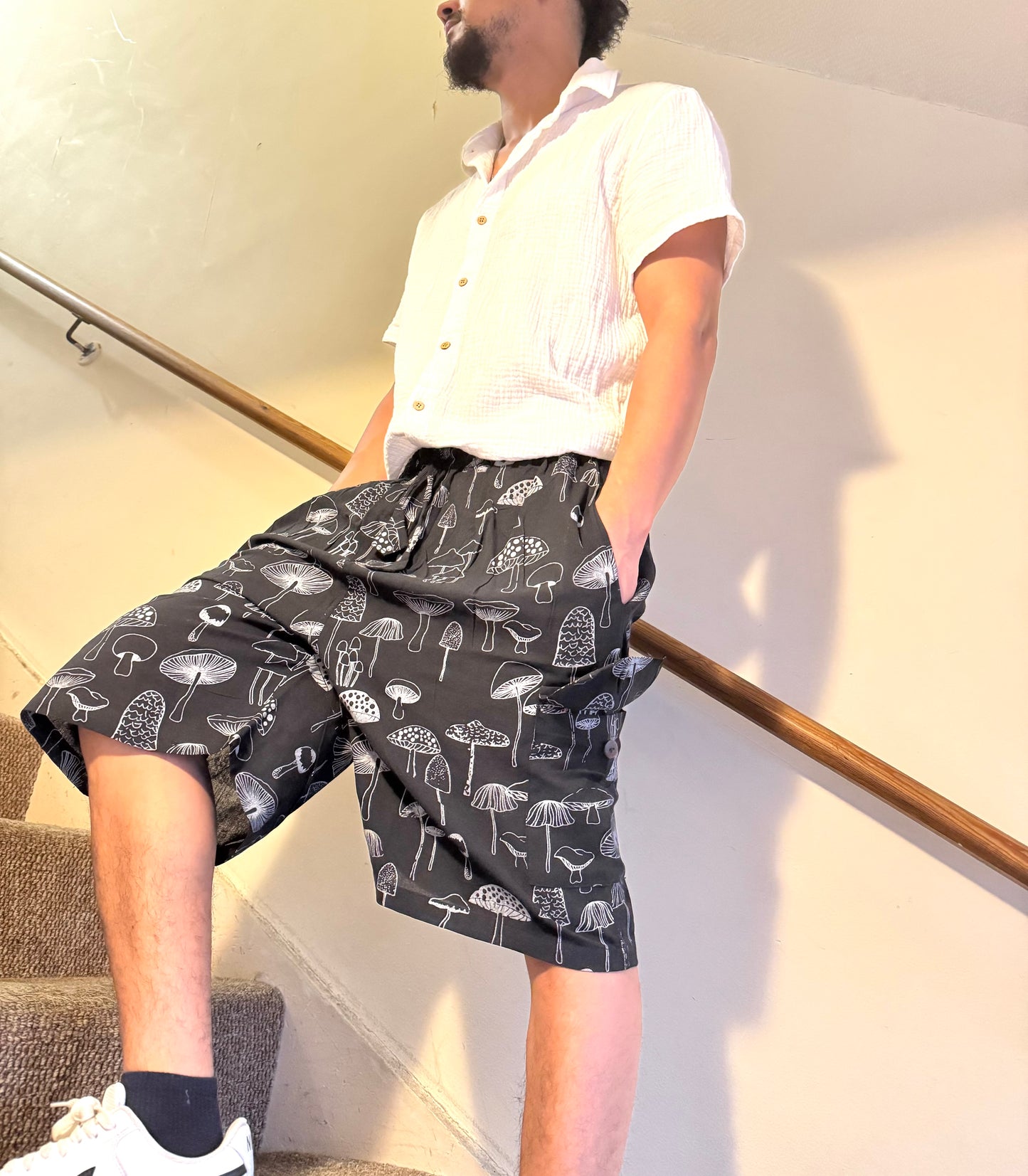 Handmade Cotton Mushroom Shorts πβ¨ β Unisex, Β£13.27