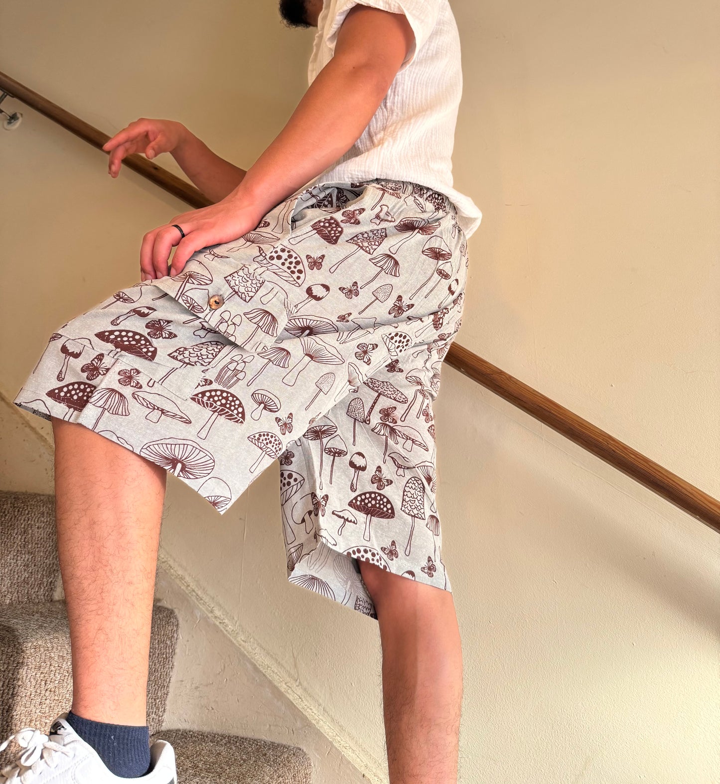 Handmade Cotton Mushroom Shorts πβ¨ β Unisex, Β£13.27