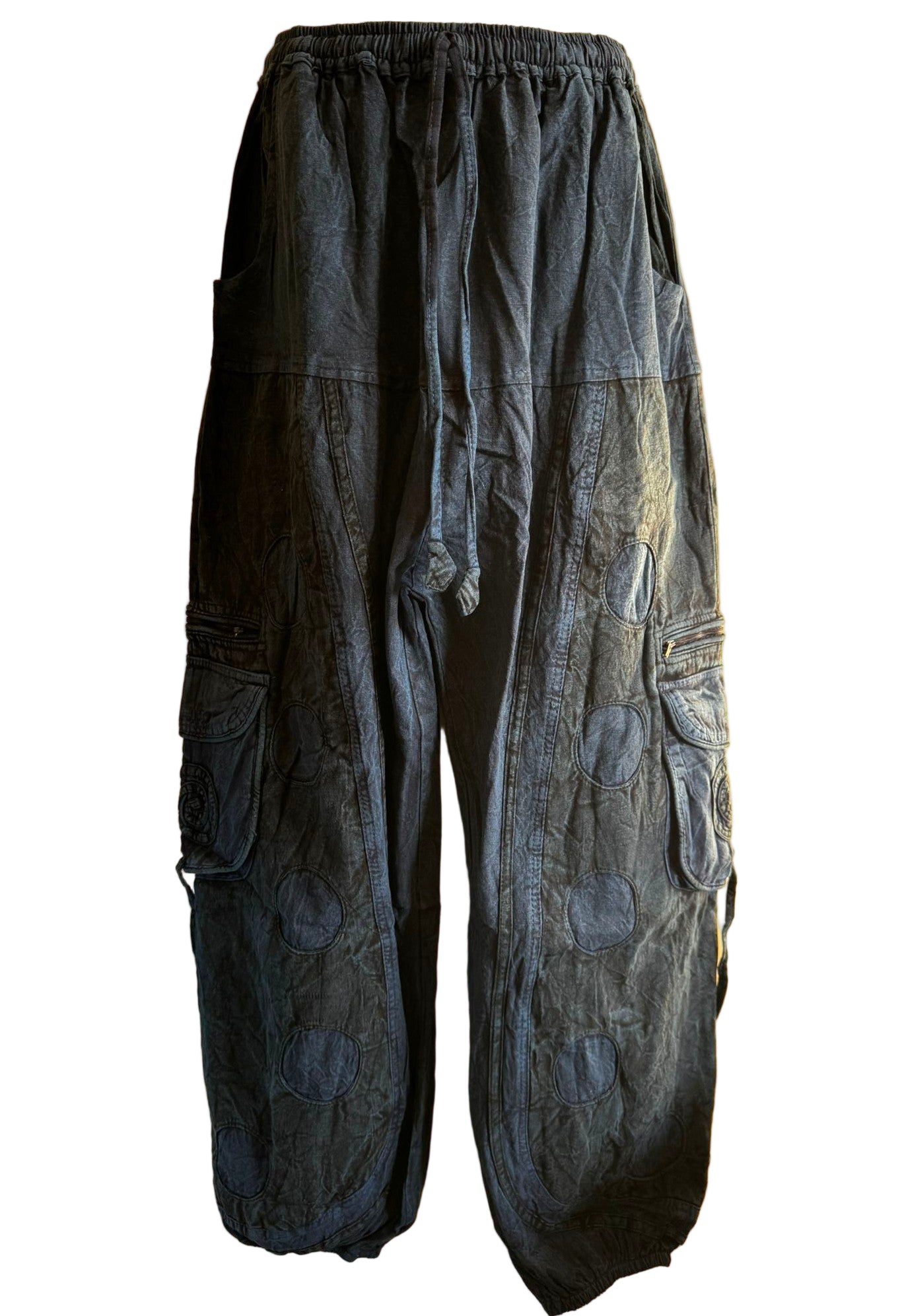 Bohemian Patchwork Cotton Pants – Red & Earth Tones