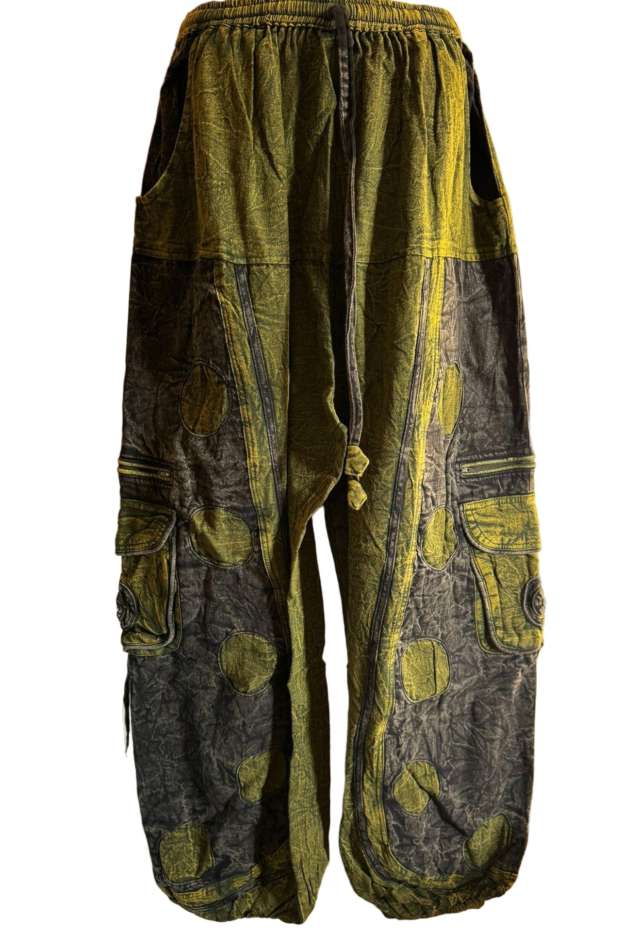 Bohemian Patchwork Cotton Pants – Red & Earth Tones