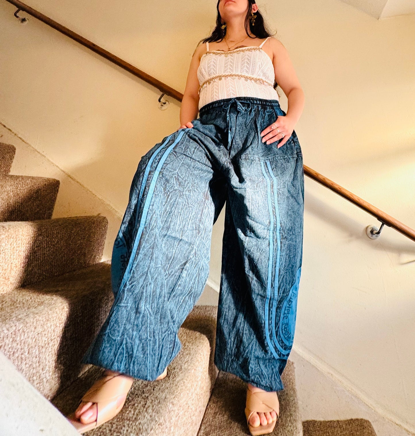 🌈 “Flowy, comfy & full of boho charm 🌿 Perfect for yoga, travel, or chill days — made with love in Nepal 💫 #BohoHaremPants #EthicalFashion”