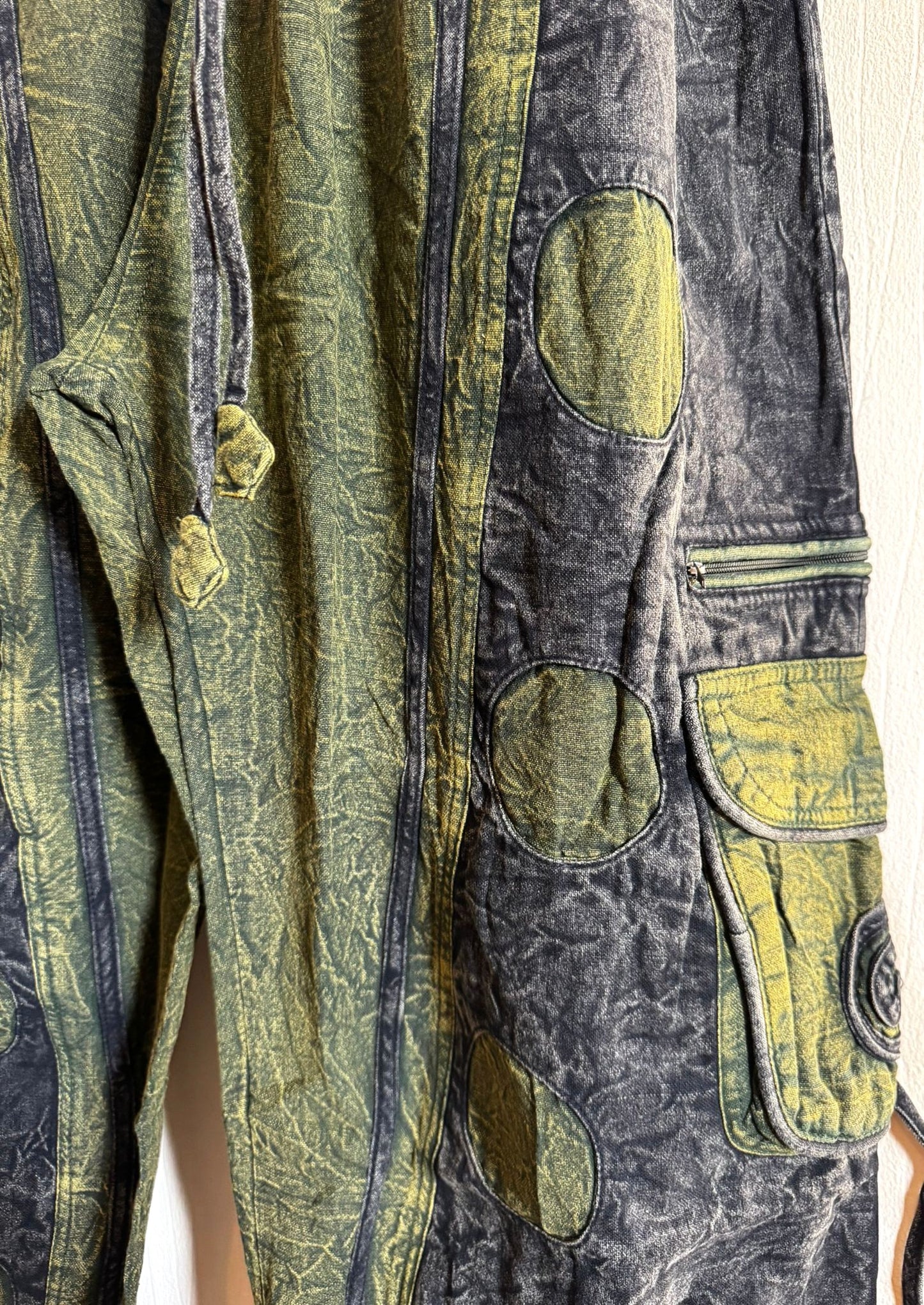 Bohemian Patchwork Cotton Pants – Red & Earth Tones