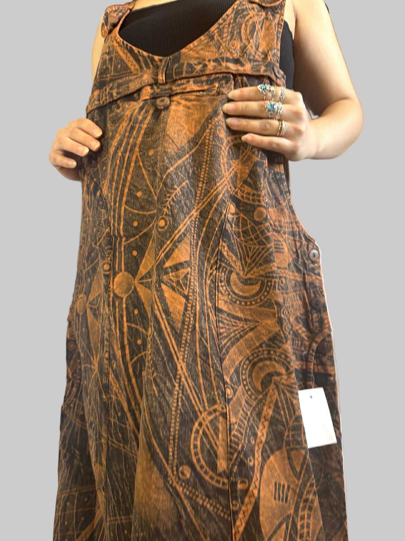 🌿 Boho Cotton Sleeveless Maxi Dress – Handmade in Nepal