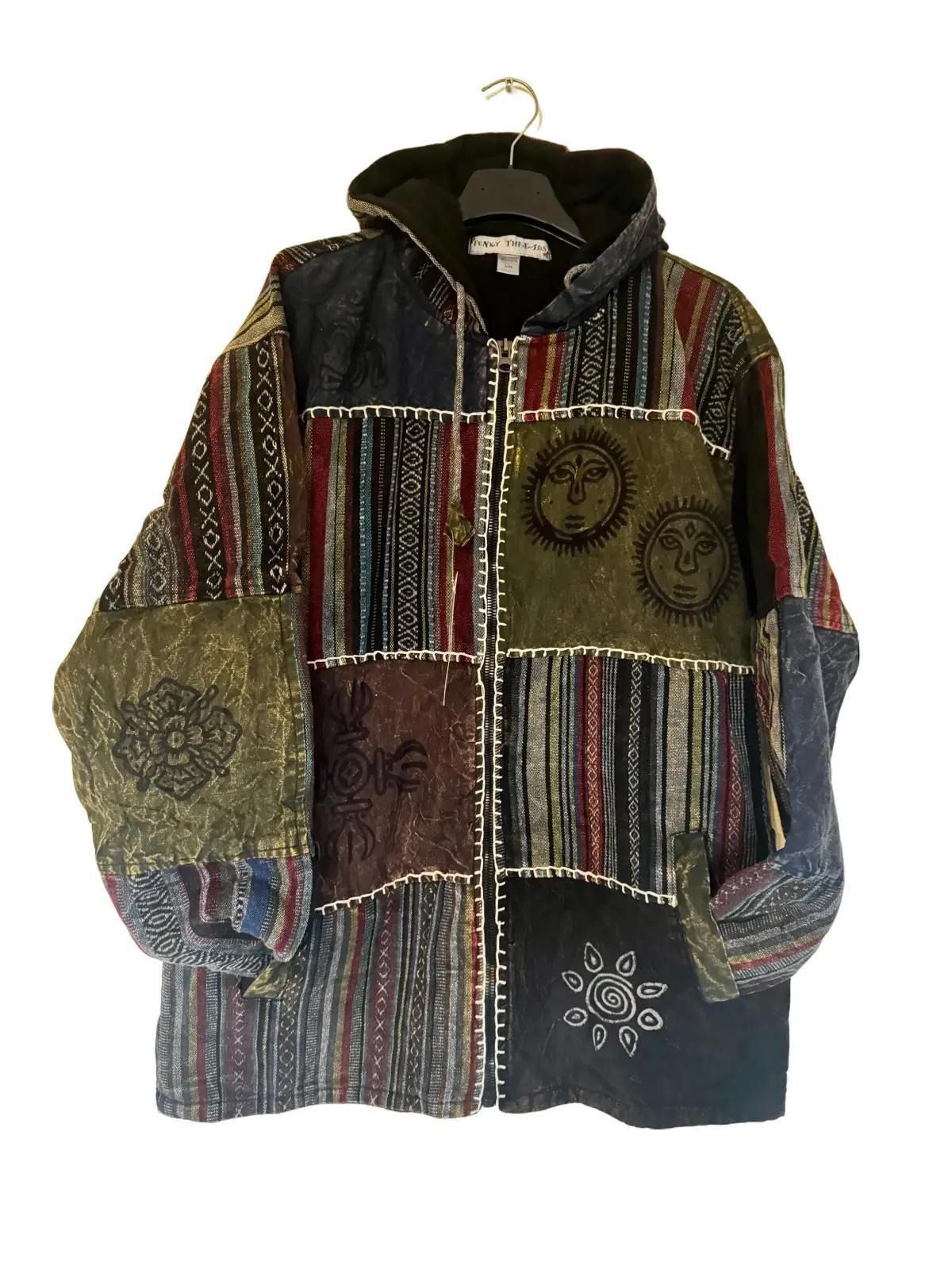 Handmade Patchwork Cotton Hoodie Jacket – Fleece Lined | Made in Nepal
