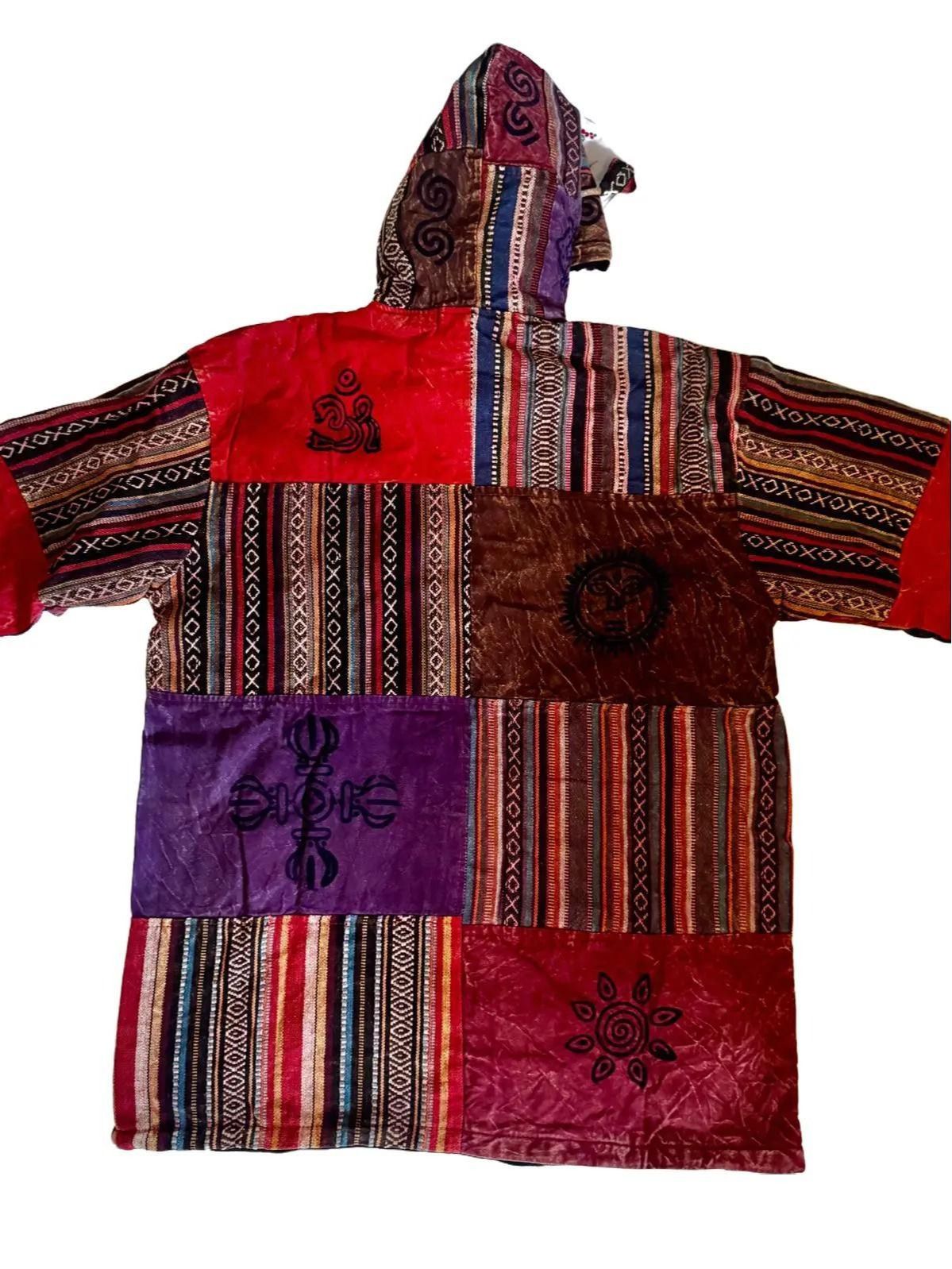 Handmade Patchwork Cotton Hoodie Jacket – Fleece Lined | Made in Nepal