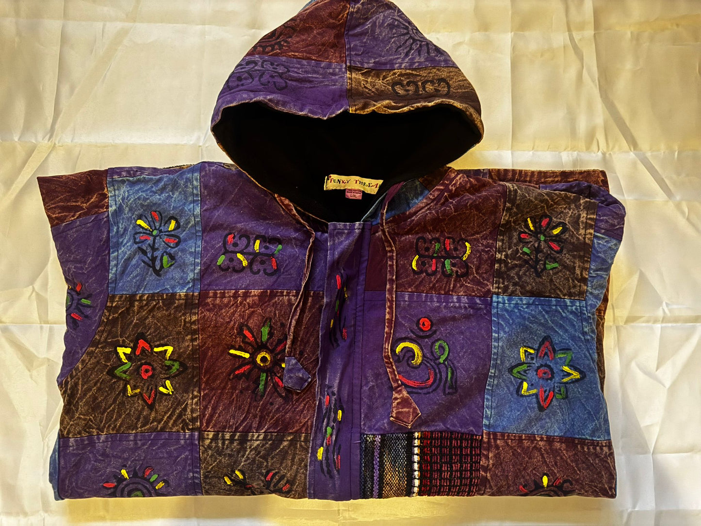 Handmade Patchwork Cotton Hoodie Jacket – Fleece Lined | Made in Nepal
